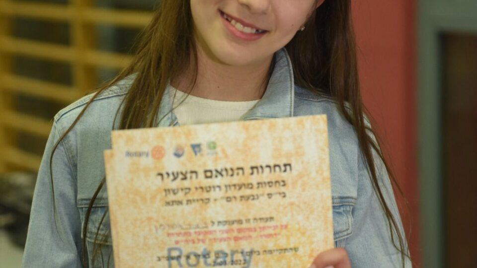 ליאור גלוזמן תלמידת כיתה ה’ בבית ספר גבעת רם בביה”ס זכתה במקום השני בתחרות הארצית  “הנואם הצעיר”